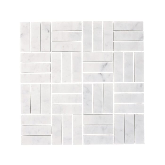 Carrara Marble Jenga Mosaic Large